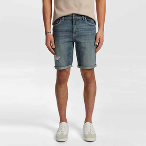 Men's Solid Color Ripped Canvas Bermuda <b>Shorts</b> Mid Waist Drawstring Closure Casual Eco-Friendly Windproof Quick Dry - Product Image 3