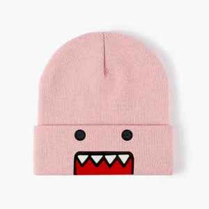 <b>Skull</b> Cap Stripes Beanie Two Tone Striped Knitted Beanie Hat Winter Warm Cuffed Roll Up Edge Ribbed <b>Watch</b> Caps Hats Wholesale - Product Image 3
