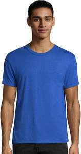 Hanes MO100 <b>Mens</b> T-<b>Shirt</b> Solid <b>White</b> Modal Triblend Fabric Crew Neck Tee Wholesale - Product Image 4