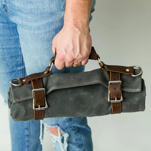 Genuine <b>leather</b> <b>tool</b> roll organizer supplier wholesale custom OEM export quality portable storage in affordable price - Product Image 2