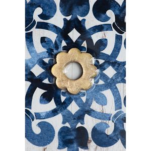 Set di 4 Piastrelle Decorative da Parete Astratte Blu e Bianche con Dettagli Dorati 9,5x9,5 Design Moderno ed Elegante per Casa o Ufficio - Product Image 2