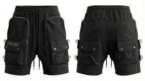 Streetwear personnalisé, mode vintage tendance, design de logo de marque propre, impression en relief, coton doux, grandes poches cargo - Product Image 4