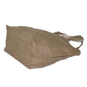 Jute Shopping <b>Bag</b> Cotton Grocery <b>Bag</b> Natural Eco Friendly Jute Cotton Raw Fabric Reversible Tote <b>Bag</b> for <b>Gift</b> - Product Image 3