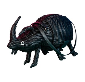 Handmade Beetle Shaped Rattan Kids <b>Bag</b> Eco Friendly <b>Wicker</b> Crossbody <b>Bag</b> for Children - Product Image 4