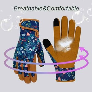 Best Performance Floral Printed Touch Screen <b>Garden</b> <b>Gloves</b> Padded Synthetic Suede Palm <b>Ladies</b> Outdoor Working Safety <b>Gloves</b> - Product Image 4