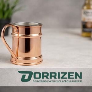 Mug en cuivre Orrizen 400 ml, réutilisable, passe au lave-vaisselle, style classique vintage, pour bière, café, thé, eau, idéal pour les fêtes et l'extérieur - Product Image 3