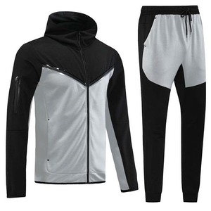 Survêtement Homme Marron et Blanc à Blocs de Couleurs, Entièrement Zippé, à Capuche, Coupe Sportive Droite avec Poches Latérales, Idéal pour l'Automne, en Spandex et Polyester - Product Image 5
