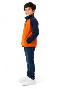 Sweat-shirt à col zippé en polaire pour enfants Livster, pull thermique doux pour garçons, col haut, manches longues, haut en polaire d'hiver - Product Image 2