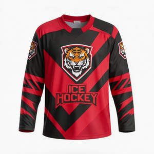 Camiseta de Hockey sobre Hielo Eagle Force para Hombre, Manga Larga, Cuello en V, Sublimada, Poliéster que Absorbe la Humedad, Ropa Deportiva, Corte Regular - Product Image 6