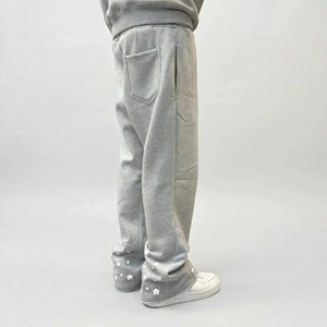 Ensemble de survêtement unisexe gris à capuche 100 % coton, couleur unie, décontracté, pour l'automne, avec imprimé étoile et logo frontal - Product Image 5