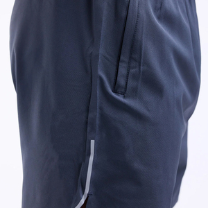 Pantalones Cortos Deportivos de Secado Rápido para Hombre, Color Azul Oscuro, con Franja Lateral, Cintura Elástica, Largo Medio, Material de Poliéster Tejido - Product Image 5