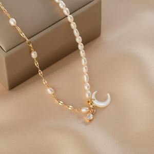 Collar de Perlas de Agua Dulce Natural con Cadena de Suéter de Alta Gama de Moda Irregular Estilo Chica Francesa, Collar de Perlas para Clavícula - Product Image 2