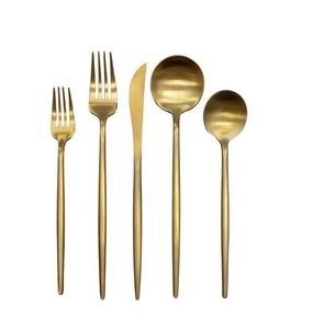 Modern Gold Flatware Set High <b>Mirror</b> Polish Dishwasher Safe Metal Cutlery for Wedding Occasion - Product Image 3