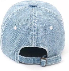 Denim <b>Baseball</b> <b>Cap</b> 6-Panel Adjustable Unisex Casual Hat Solid Color Cotton Washed Style Adult Size 58-60CM - Product Image 2
