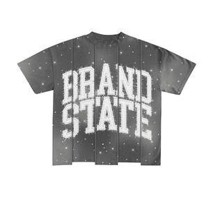 T-shirt unisexe épais en feutre personnalisé avec impression sérigraphique, 100 % coton, coupe décontractée, pour la vente en gros - Product Image 6