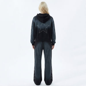 2 Piece <b>Set</b> Custom logo Vintage Fleece Acid Washed Hoodie and Jogger Heavyweight Streetwear Tracksuit Hoodie and <b>Sweatpants</b> <b>Sets</b> - Product Image 6