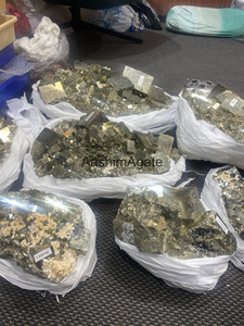 Natural Peruvian Pyrite <b>Crystal</b> <b>Cluster</b> Golden Pyrite Mineral Specimen Rough Stone Collection Wholesale - Product Image 2