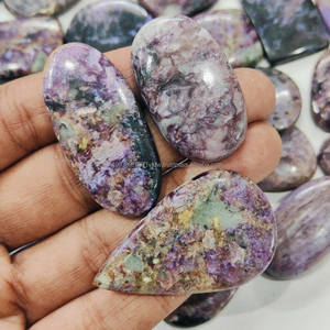 Charoite Cabochon ชุดหินแจสเปอร์ยาว25ถึง30มม. 10ชิ้นสำหรับทำเครื่องประดับให้เป็นของขวัญ - Product Image 2