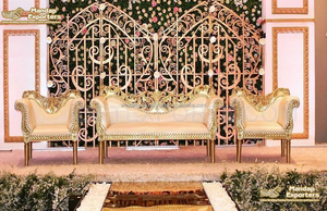 Muebles de boda de diseño moderno para eventos al aire libre, bancos de asiento Mehndi para bodas, Banco de estilo marroquí para ceremonia Haldi - Product Image 2