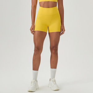 Shorts Deportivos para Mujer, Color Azul Sólido, Cintura Elástica, Tejido de Poliéster, Secado Rápido, Corte Regular, Cintura Media, para Gimnasio y Fitness - Product Image 5