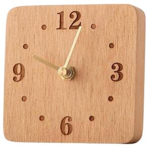 Horloge de table en bois naturel pour bureau et table d'étude, horloge décorative silencieuse en bois pour salon, disponible à la vente - Product Image 4