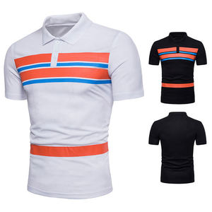 เสื้อโปโลผู้ชายไซส์ใหญ่สำหรับฤดูร้อน ผลิตเสื้อผ้าลำลองแฟชั่นผู้ชาย เสื้อยืดสีบล็อก ดีไซน์ล่าสุด ผ้าฝ้าย แขนสั้น - Product Image 3