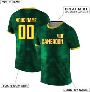 Maillot de football personnalisé du Cameroun, unisexe, manches courtes, col rond, qualité supérieure, 100 % polyester, respirant et à séchage rapide - Product Image 4