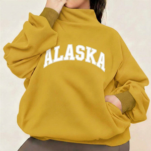 Custom <b>Black</b> <b>Womens</b> Drop Shoulder Oversized Crewneck <b>Fleece</b> Sweatshirt Loose Fit Casual Pullovers Wholesale USA UK Europe OEM - Product Image 4