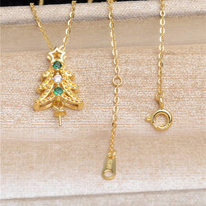 ถาดใส่เครื่องประดับไข่มุก DIY เงินแท้ S925 ลายต้นคริสต์มาส สำหรับสร้อยคอ 8-10 เส้น ถาดเปล่า 5601 จี้แฟชั่นสำหรับสร้อยคอ - Product Image 5