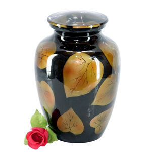 Urna Funeraria de Metal Azul Oscuro de Lujo al por Mayor, Jarra Conmemorativa con Elegante Diseño Artístico de Colibrí Blanco y Esmalte Pulido - Product Image 3
