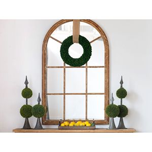 Legno massello di abete 34x54.3 \ "grande specchio ad arco cornice marrone stile architettura classica finestra decorativa Look per interni - Product Image 3