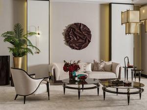 Luxury Solid Teak Wood Living Room Furniture Set Modern Cream Velvet 4 1 Seater <b>Sofa</b> Coffee <b>Table</b> <b>Side</b> <b>Tables</b> Villa Hotel - Product Image 5