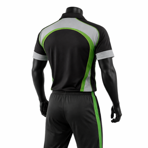 Custom Plus Size <b>Cricket</b> Uniform <b>Set</b> Short Sleeve Printed for Shirt Trousers Black Green Teamwear OEM ODM Factory Direct - Product Image 5
