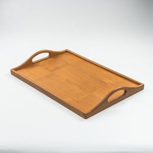 Plateau de service moderne en bois massif naturel avec poignées, écologique et multifonctionnel pour la maison et l'hôtellerie - Product Image 4