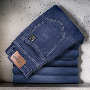 Jean cargo utilitaire pour homme Black Eagle, denim extensible avec élasthanne, coupe droite, multi-poches, vêtements de travail décontractés, respirant, automne/printemps - Product Image 1