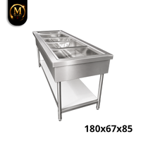 Table chauffante commerciale de haute qualité à 5 compartiments pour bain-marie, chauffage à la vapeur, pour banquets et cafétérias, grande capacité, fabriquée en Malaisie