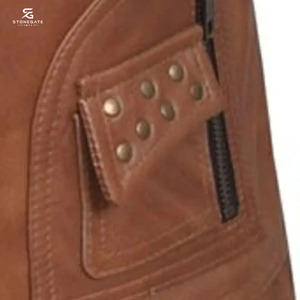 Women Genuine Leather Motorcycle Vest Biker <b>Waistcoat</b> Slim Fit Vintage Sleeveless Outerwear Stylish Zipper Casual Street Style - Product Image 5