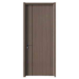 Fabricant professionnel vietnamien de portes en bois MDF géométriques modernes à panneaux plats, isolation acoustique, finition anti-rayures - Product Image 1