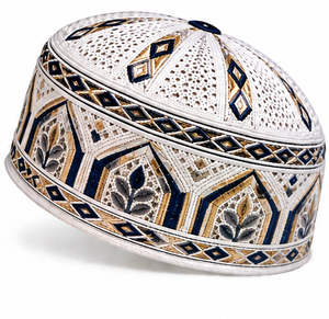 Chapeau de prière musulman Kufi à calotte ronde pour hommes, respirant et confortable, chapeau de tête islamique Kufi, vente en gros, couvre-chef religieux pour adultes - Product Image 2