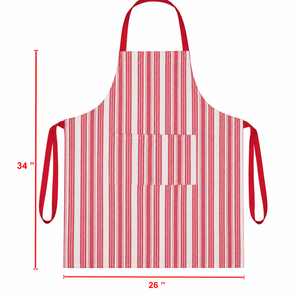 Nouvelle collection de tabliers de cuisine de haute qualité, super absorbants, blancs avec rayures rouges, en coton teint, à prix abordable. - Product Image 5