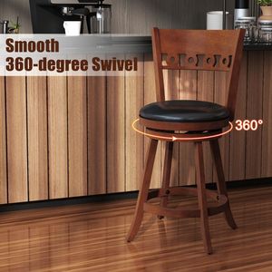 Set di 2 sgabelli da bar girevoli con struttura in legno di gomma resistente - Product Image 6