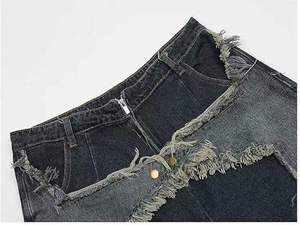 Shorts en jean pour hommes style streetwear été 2026 – Jorts personnalisés amples et déchirés – Shorts en jean respirants et décontractés pour hommes - Product Image 4