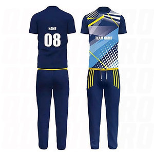 Prix de gros fournisseur : Ensemble uniforme de cricket personnalisé par sublimation pour homme, chemise à manches courtes respirante, vêtements de sport - Product Image 1