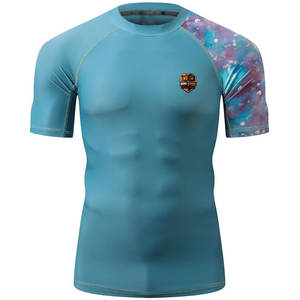 T-shirt de compression respirant à manches courtes de qualité supérieure pour l'entraînement intensif en salle de sport, les séances de MMA, léger, à séchage rapide, actif - Product Image 2