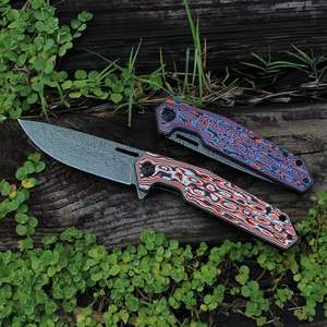 Navaja Plegable con Patrón Damasco, Cuchillo de Bolsillo Táctico para Caza, Supervivencia y Camping, Grado Industrial OEM - Product Image 1