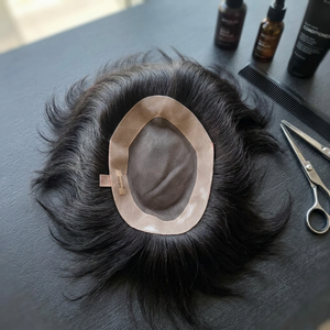 Toupee Corto de Cabello Humano 100% con Base de Mono y PU, Densidad 100%, Cabello Remy Indio con Frente de Encaje, Textura Lisa, Marca Taz Hair Bangladesh BD - Product Image 6