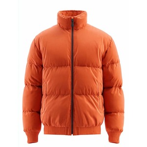 Men's Gray Hooded Puffer Jackets Solid Color Thick Polyester Winter Casual <b>Zipper</b> Closure Windproof <b>Coat</b> Regular Fit Lightweight - Product Image 5