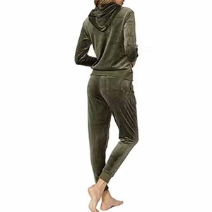 Wholesale Velvet <b>Tracksuit</b> for Women Custom Logo <b>Velour</b> Sweatsuit Sweat Track Suit Jogging Suit Custom Made By Twin City - Product Image 5