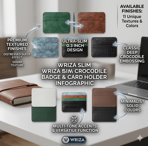 Porte-cartes multifonctionnel et fin Wriza en polyester à motif crocodile, avec poche verticale, pour cartes de crédit, de travail et d'identité, pour hommes et femmes - Product Image 5