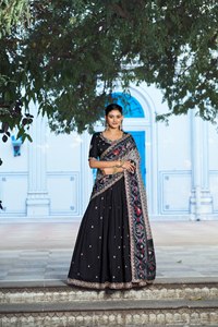 Emerald Ivory Gold Embroidered Lehenga Choli with <b>Jacket</b> 3-Piece Traditional Indian Bridal & Party Wear - Product Image 1